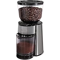 Mr. Coffee Automatic Burr Mill Coffee Grinder with 18 Custom Grinders, Silver