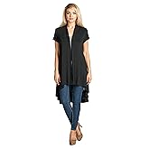 Women's Short Sleeve Ultra Soft Viscose Made from Bamboo Layering Long Duster Cardigan