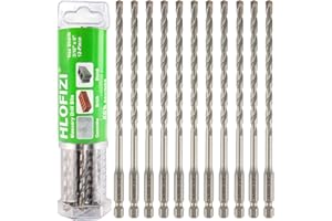 HLOFIZI 3/16" x 6" Masonry Drill Bits 3/16 inch Concrete Drill Bits Hammer Drill Bit, for Cement, Brick, Stone, Block, Stucco Wall, 12 Pack, Hex Shank
