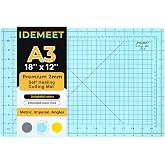 Self Healing Cutting Mat 18" x 12", A3 Double-Sided for Sewing & Quilting | Non-slip, 5-Ply Rotary Cutting Mat for Crafts Cut