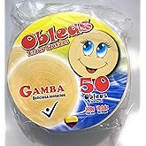 OBLEA Colombiana tradicional importadas de Colombia (no incluye dulce de leche) paquete de 50 unidades 300g - 10,3 oz tradicional marca Gamba