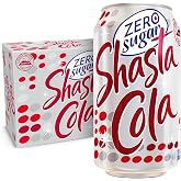 Shasta Zero Sugar Cola | 12-Pack of 12oz Cans | Bold Cola Taste | Sugar-Free | Zero Calories | Caffeinated