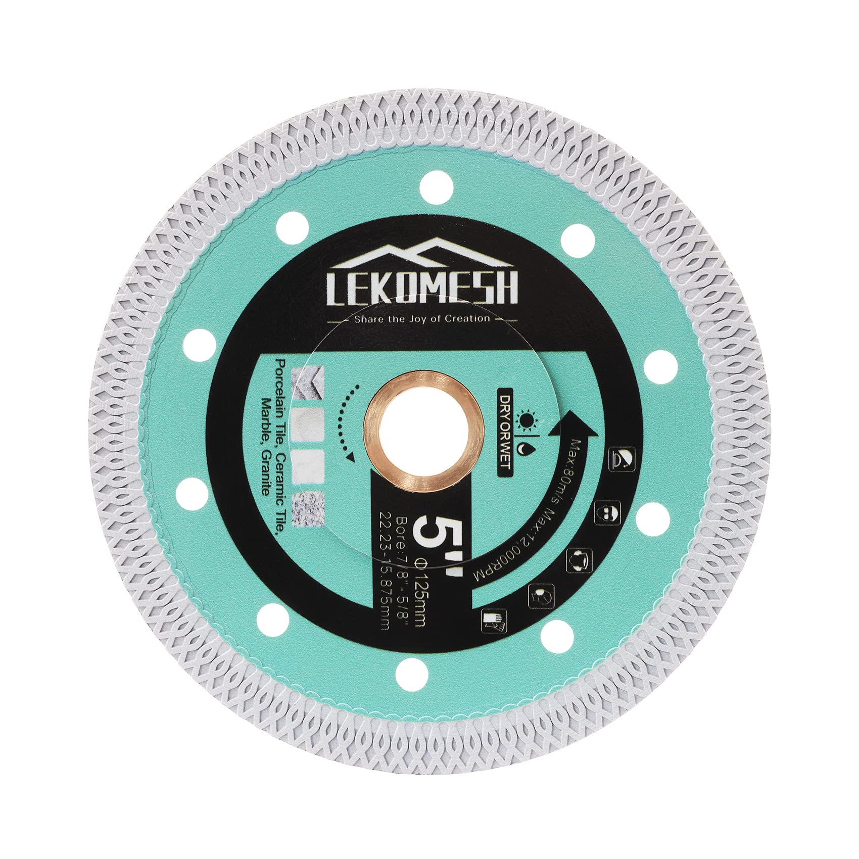 Diamond Disc Cutting 125MM - LEKOMESH Diamond Cutting Disc with X Mesh Super Thin Fast,Clean Cut Porcelain Ceramic Tile Marble Granite Artificial Stone