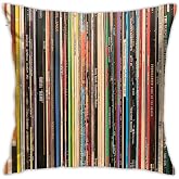 HANGWWZQ Classic Alternative Rock Records Square Pillow Case Throw Pillow Covers Decorative Pillowcase Cushion Cover with Car Couch Sofa Chair Bed Living Room 18x18 Inch
