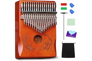Lydesy Kalimba 17 Keys Thumb Piano Solid Wood Mbira Finger Piano for Beginners with Tuning Hammer, Study Guide, Storage Bag - Gift for Adults & Kids