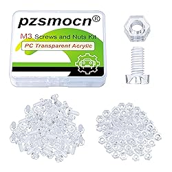 Pzsmocn 200 Pieces/100 Sets M3*6 mm PC Transparent