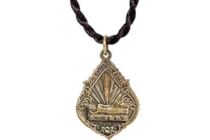 Artschatz Weekday Buddha w/Yaksha Brass Pendant Necklace, Sunday, Monday, Tuesday, Wednesday, Thursday, Friday, Saturday