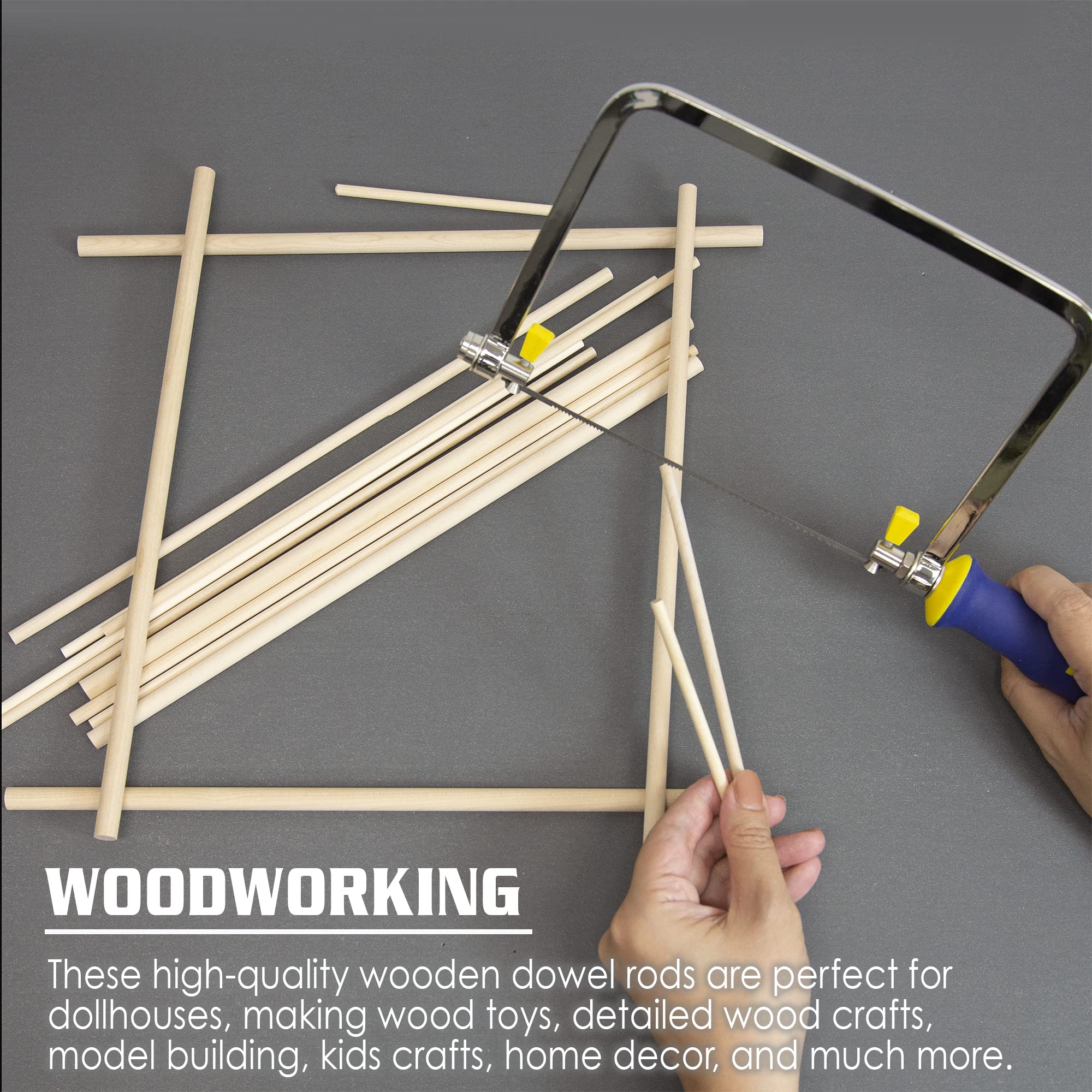 BAZIC Wooden Dowel Rods Wood Sticks, 3/8