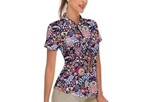 Soneven Women's Short Sleeve Golf Shirt Moisture Wicking Athletic Golf Polo Shirts Tennis Shirts