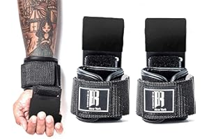 RIMSports Weight Lifting Hooks Heavy Duty Lifting Wrist Straps for Pull ups Deadlift Straps for Power Lifting Lifting Grips with Padded Workout Straps for Weightlifting Gym Gloves for Men and Women