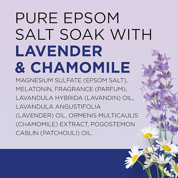 DR TEAL’S PURE EPSOM SALT, MELATONIN SLEEP SOAK WITH ESSENTIAL OIL BLEND, 3 LB (PACK OF 4)