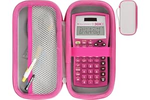 RIYADAone Hard Case Replacement for Texas Instruments TI-30XIIS TI-30XS TI-30Xa TI-36X Pro Scientific Calculator Case Only (Pink + Off White Case)