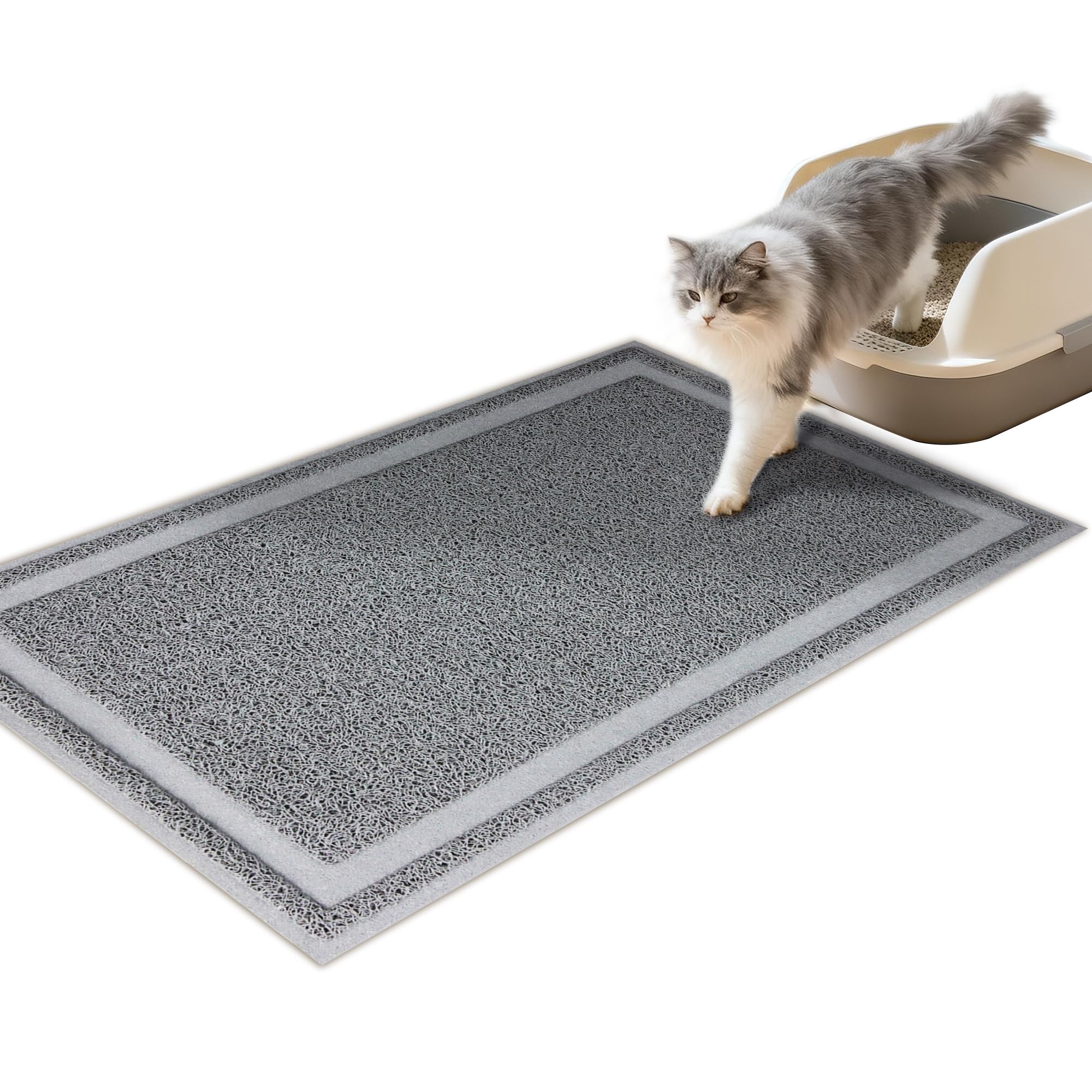 Pet Prime Cat Litter Mat Litter Trapping Non-slip Cat Litter Mat Litter Box Mat with Scatter Control - Soft on Kitty Paws 60 X 35.5 CM