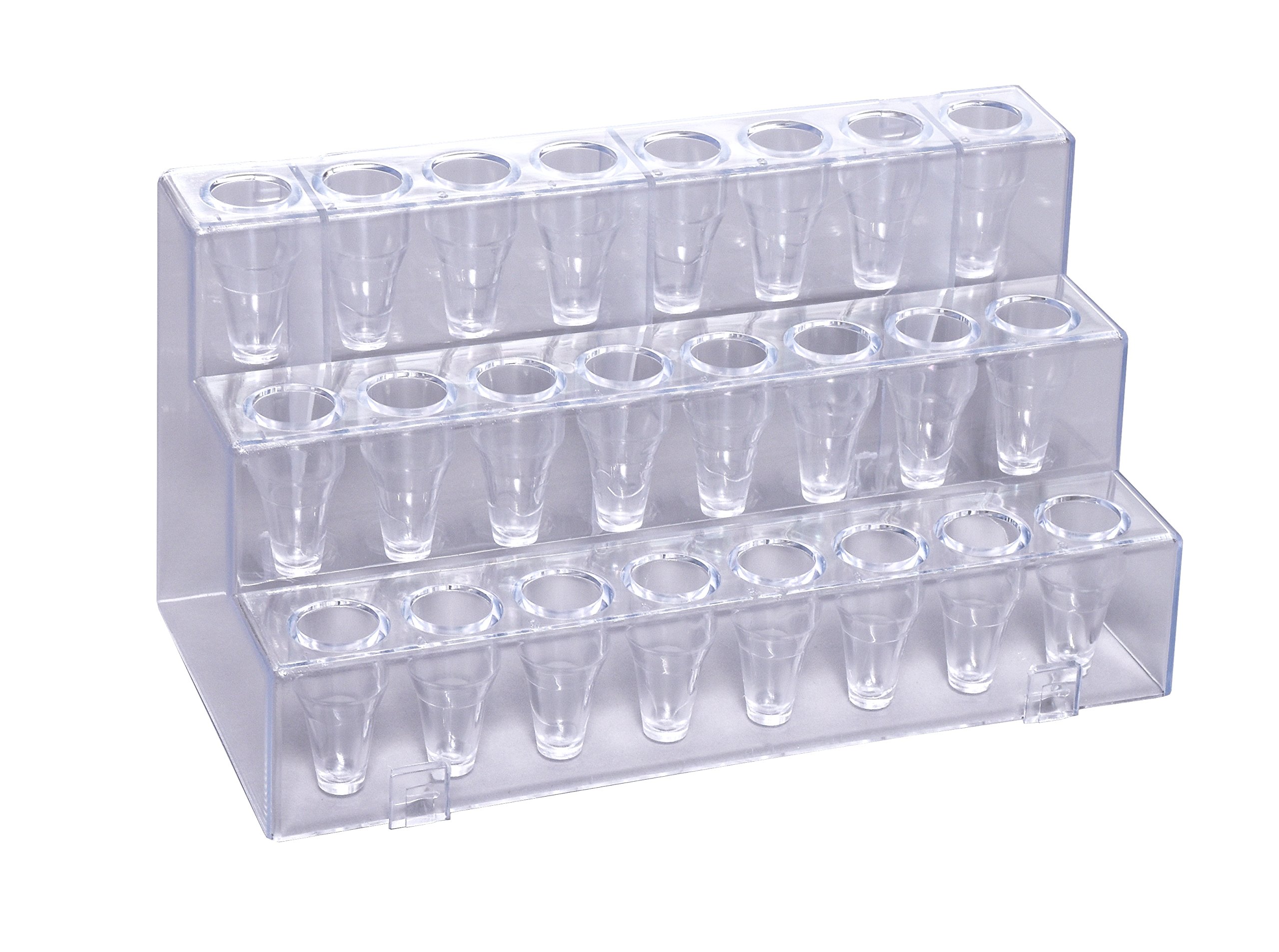 Camlab Plastics RTP/5409 Polystyrene Micro Tube Rack, Single, Clear, One Rack