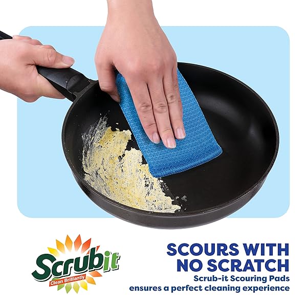 SCRUBIT MULTI-PURPOSE DISH SCRUB SPONGE, NON SCRATCH SCOURING PADS, CLEANING SPONGES FOR POTS, DISHES, UTENSILS, & NON-STICK COOKWARE – SPONGES FOR KITCHEN & BATHROOM – 12 PACK DISH SPONGE (GREEN)