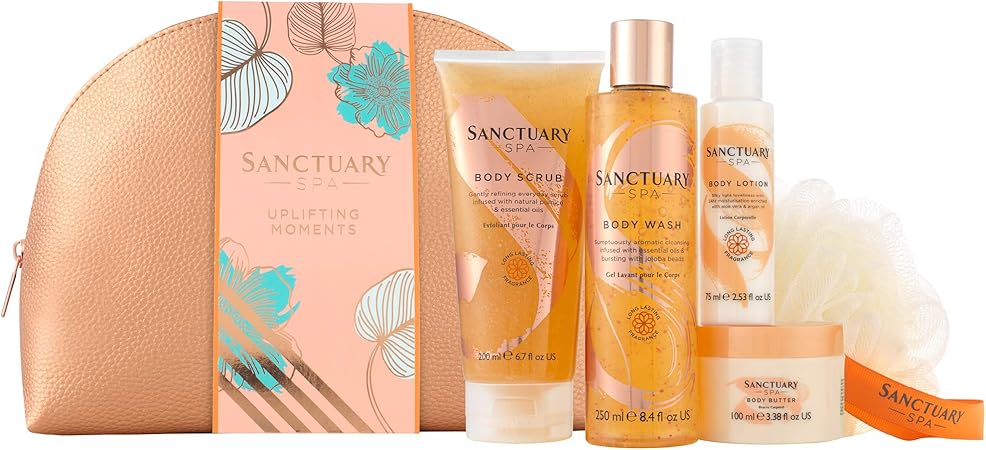 Sanctuary Spa Gift Set, Uplifting Moments Travel Wash Bag with Shower ...