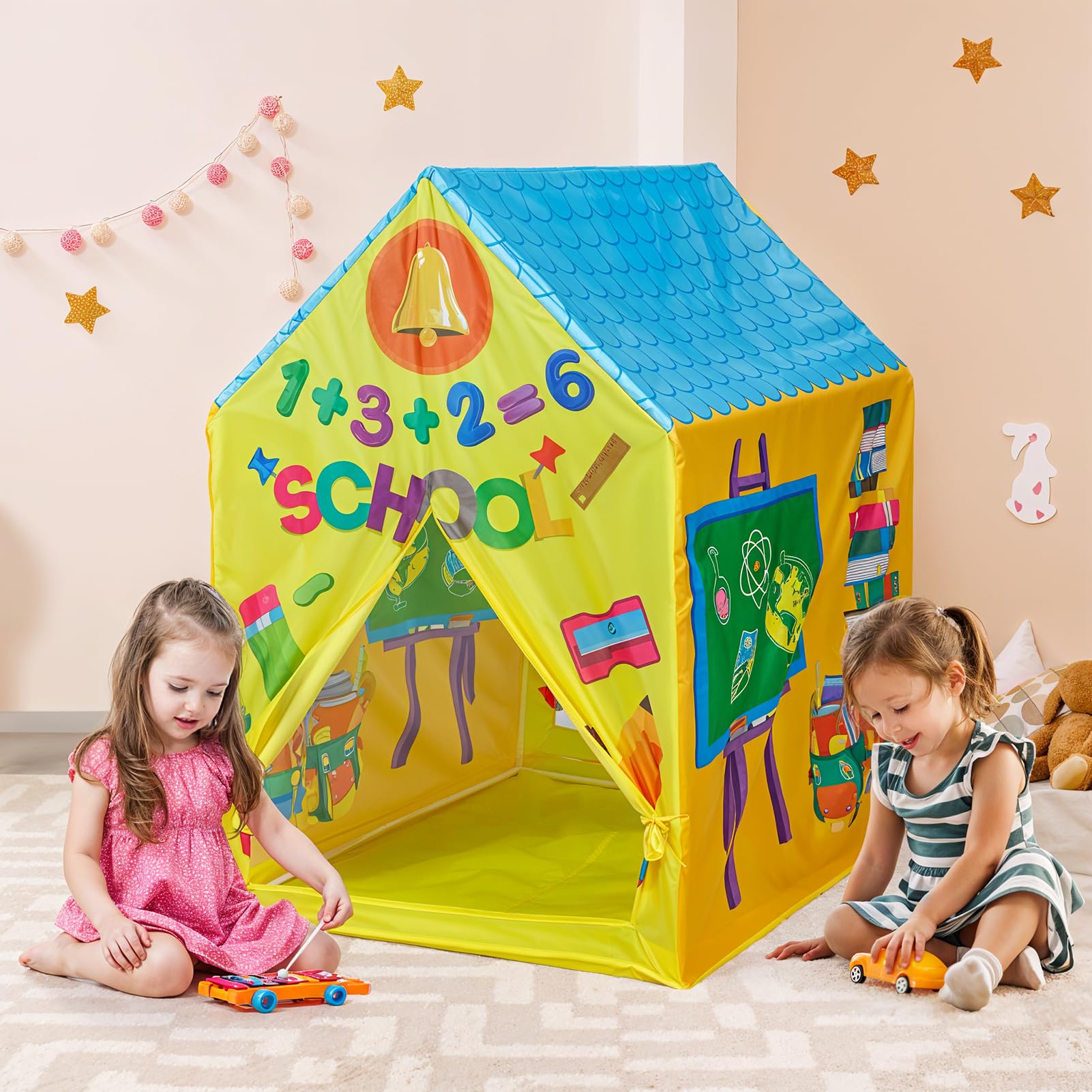 Warmiehomy School Classroom Play Tents for Kids Boys Girls Tent Indoor Foldable Portable Pop up Tents for Kids Playhouse for Children Baby Toddler Outdoor Play Equipment Christmas Birthday Gifts