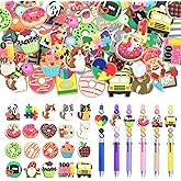 MKLKSDH 92PCS Luminous Focal Beads for Pens, Random Silicone Beadable Pens DIY Charms Bulk, Silicone Focal Bead for Keychain Making Crocs Jewelry Bracelet Making Crafts Project Supplies