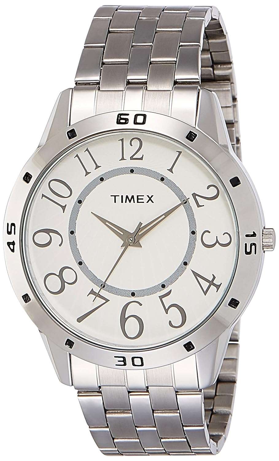 timex analog white dial men's watch - ti002b11500