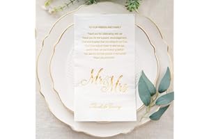 Crisky Gold Mr & Mrs Dinner Napkins Wedding Dinner Napkins Replace Thank You Card Disposable Decorative Towels for Wedding Sh