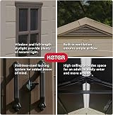 Keter Factor 8x11 Resin Shed Wood Texture Window Lockable Pad Extended Roof view 3