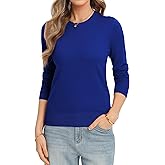 QUALFORT Women's Sweaters Long Sleeve Soft Lightweight Basic Knitted Pullover Sweater