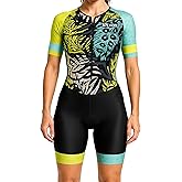 WIXEN PRO Women Triathlon Suit Sleeve Trisuit Aerodynamic Swim Bike Run Suit Back Pocket