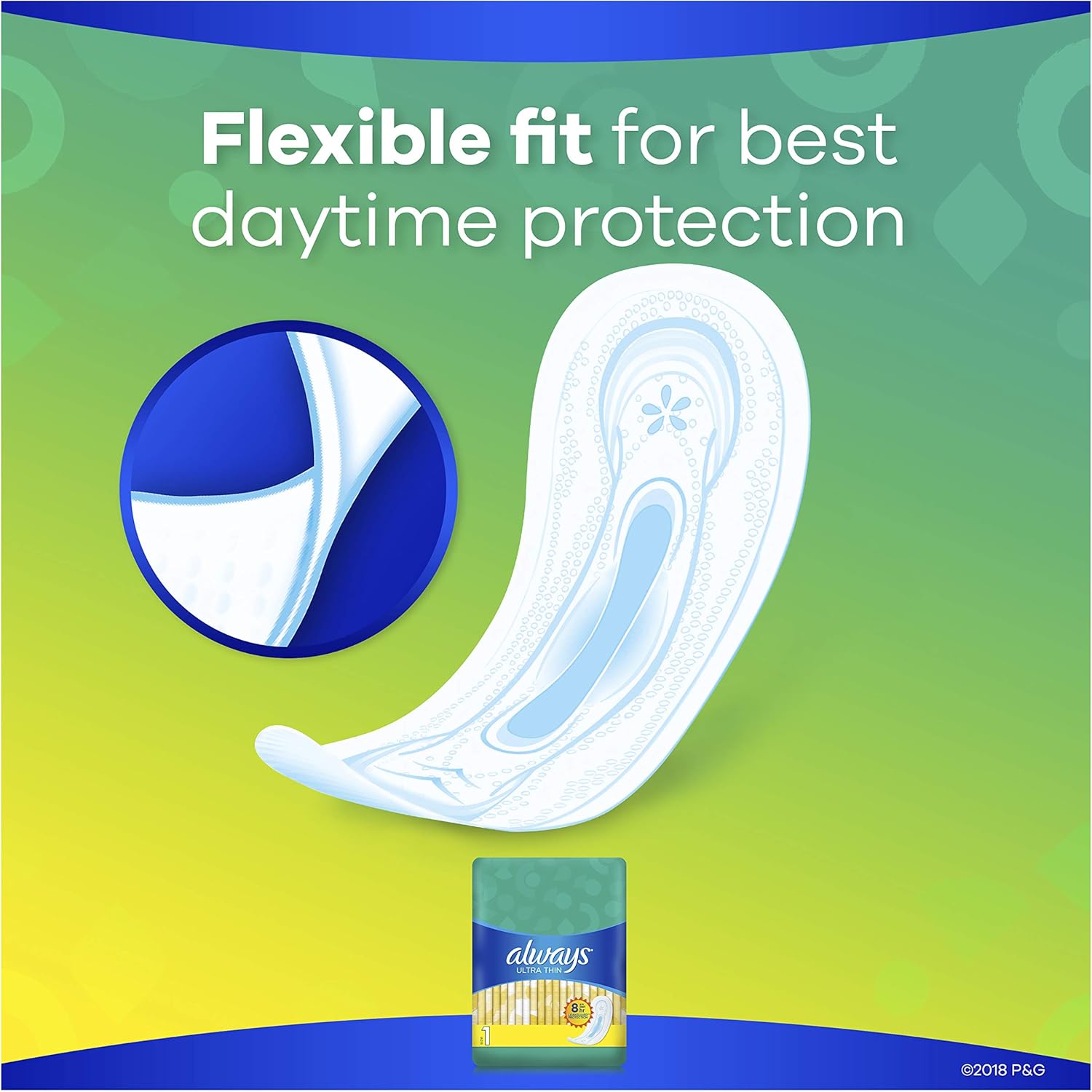 ALWAYS Ultra Thin Size 1 Regular Pads Without Wings Unscented, 44 Count, pack of 3: Health & Personal Care