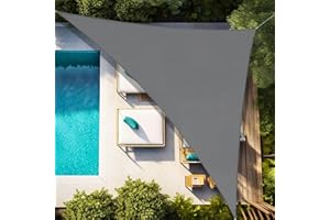 Artpuch 12'X12'X17' Sun Shade Sail Curved Commercial Outdoor Shade Cover Dark Grey Triangle Heavy Duty Permeable 185GSM Backyard Shade Cloth for Patio Garden Sandbox (We Make Custom Size)