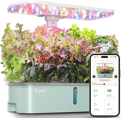 LetPot LPH-Air Hydroponics Growing System 24W Full Spectrum Light 10 Pods