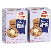 Katz Gluten Free Blueberry English Muffins. No Soy and Eggs, Dairy Free, Nut Free. Kosher Breakfast Bread 11oz (2Pk)
