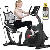 SNODE Magnetic Recumbent Exercise Bike for Home, Recumbent Bike for Rehab and Seniors, Recumbent Stationary Bike with LCD Monitor and Large Seat Cushion & Mesh Backrest, 330LB Weight Capacity