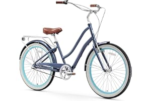 sixthreezero EVRYjourney Women's Beach Cruiser Bike, Step Through Hybrid Bicycle, 24 or 26 Inch Wheels, Multiple Speed Options and Colors