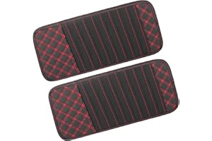RATCHROLL 2pcs Car CD Visor Storage Cases Vehicle Sun Visor Organizer with 10 DVD Storage Sleeves Black with Red Line Replace