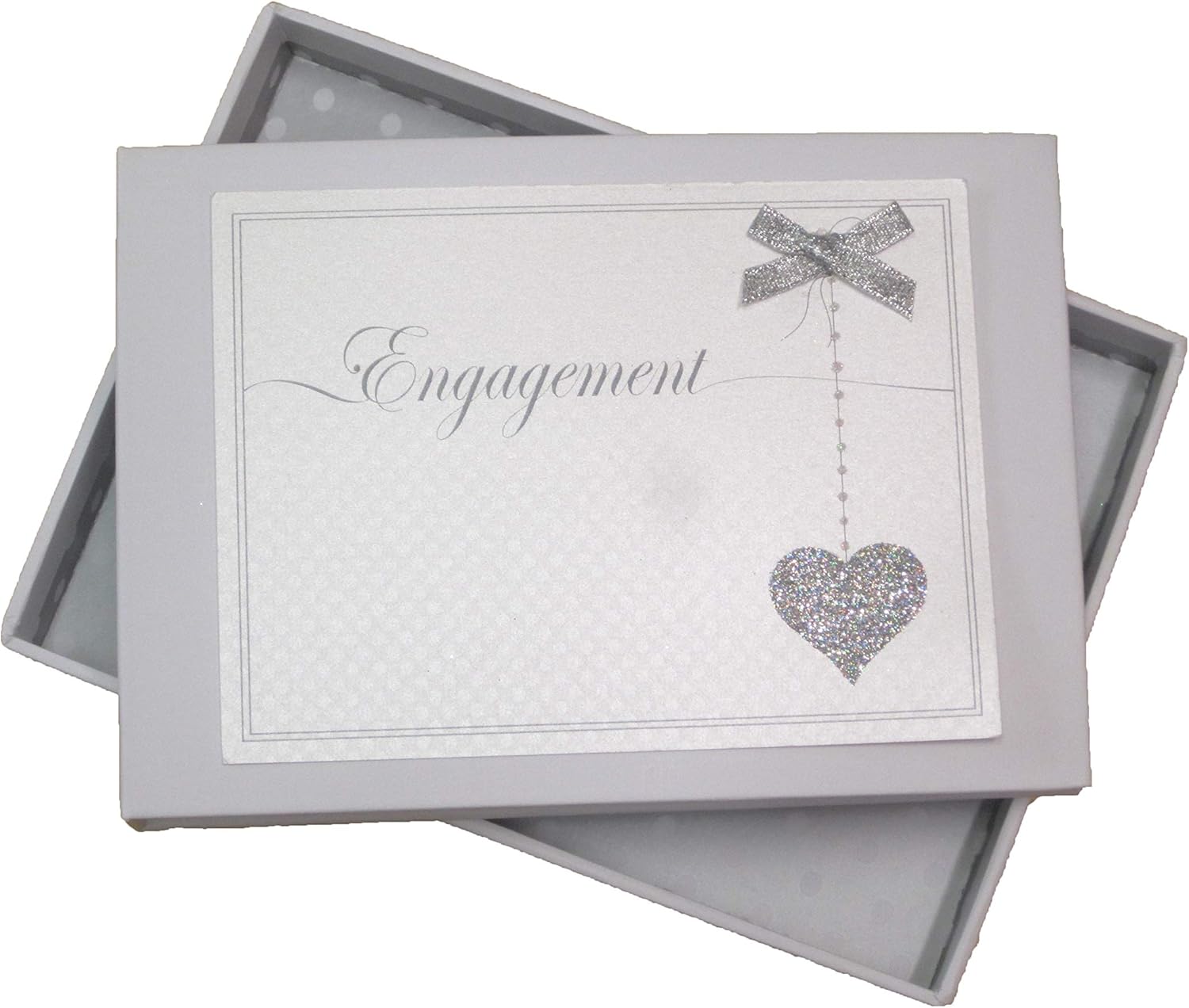 White Cotton Cards Engagement Love Heart Mini Photo Album (LLE-T), White,silver, Medium - Image 4