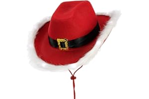 KorhLeoh Cowboy Cowgirl Hat for Men-Women Blinking Tiara Felt Cowboy-Cowgirl Dress Up Hat with Feather Trim