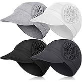JenPen 4 Pcs Soft Chemo Cancer Hats for Women Breathable Bamboo Baseball Cap Slouch Viscose Hat for Hair Loss Cancer Headwear