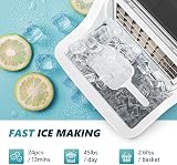 EUHOMY Ice Cube Maker Countertop 44lbs/Day Dual Water Supply 24pcs/cycle view 2