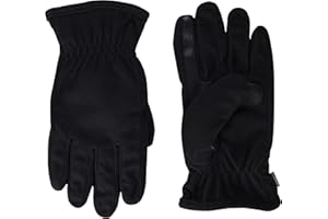 isotoner Men's Fleece Touchscreen Glove, Water-Repellent with a Sherpa Soft Lining