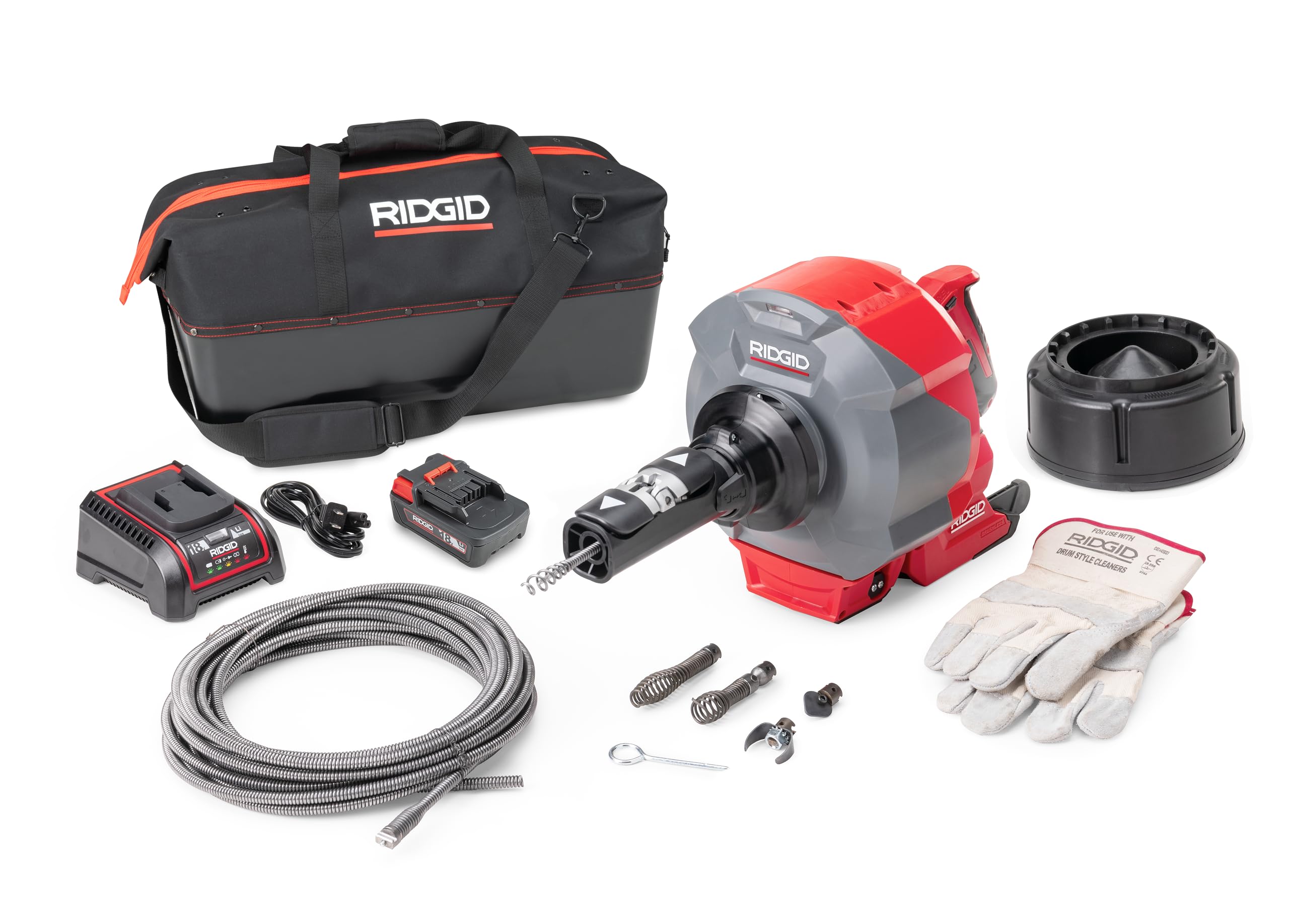 Photo 1 of *NEW!* RIDGID 78058 K-46 SinkSnake Cordless Drain Snake Deluxe Kit with 5/16" x 25' Cable, 3/8" x 35' Cable, T-250 Tool Set, Carrying Case, 18V 2.5Ah Battery, and Charger