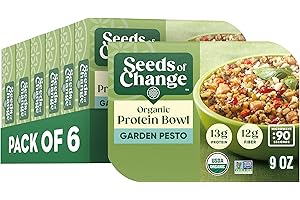 SEEDS OF CHANGE Organic High Protein Bowl Garden Pesto, Prepared Entrée, Microwave in 90 Seconds, 9 oz (Pack of 6)