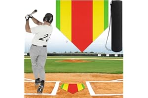 TRINKA Baseball & Softball Home Plate, 17 Inch Colored Portable Baseball Zone Training Home Plate with Carry Bag, Lightweight Non-Slip Rubber Mat Softball Bases Tool for Pitching and Hitting Practice