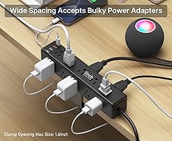 CCCEI Standing Desk Clamp Power Strip with 15