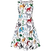 RAISEVERN Girls Dresses Sleeveless Summer Casual Twirl Sundress for 4-13 Years