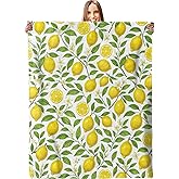 Lemon Fruit Blanket - Plush, Soft, Comfy, Lightweight, Warm, Fuzzy, Cozy Flannel Throw Blanket for Couch, Travel, Bed, Office, Outdoor - 50in×60in