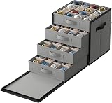 SONGMICS Christmas Decoration Storage Box with Lid 64 Slots 4 Drawers Dove Grey view 1