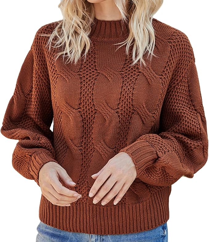 Jersey De Cuello Alto Con Cuello Alto Y Cable De Color Sólido Para Mujer Ropa Jersey De Cuello Alto Con Cuello Alto Y Cable De Color Sólido Para Mujer Ropa