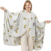 Berkshire Peanuts® Wearable Throw – Snoopy Print PrimaLush™ Plush Shawl Blanket, 58" x 64"