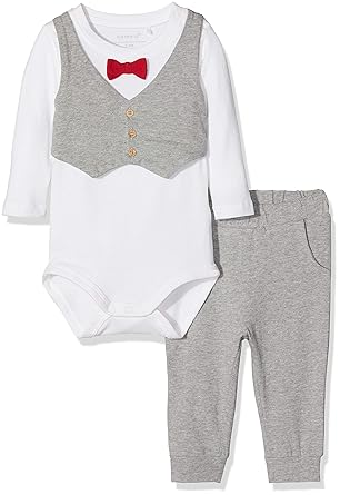 NAME IT Baby-Jungen Bekleidungsset Nbmsefest Ls Body Set