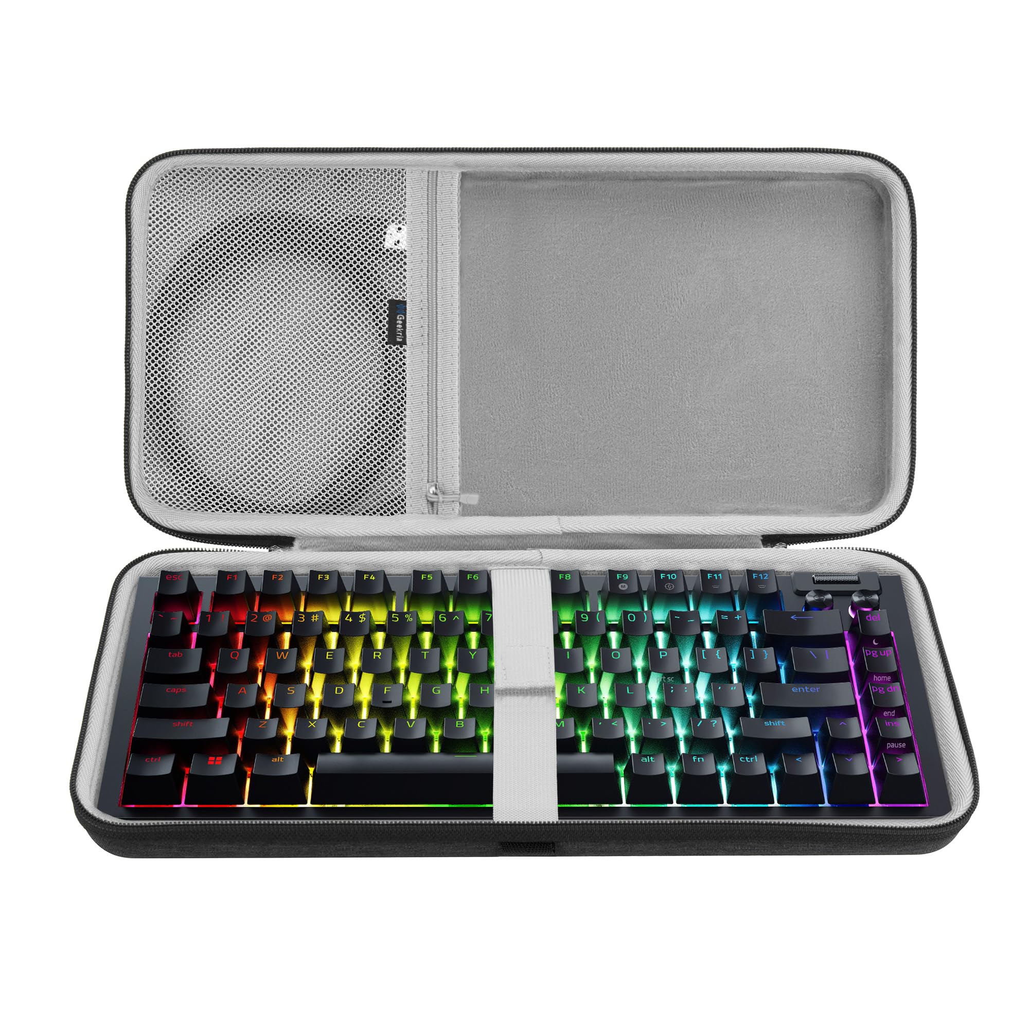 Photo 1 of Geekria 75% Keyboard Hard Shell Case, Compatible with Razer BlackWidow V4 75%, YUNZII B75 PRO, Keychron Q1 HE/Q1 Ultra, Aula S75 PRO Travel Carrying Bag for 84 Key Computer Keyboard (Slim)